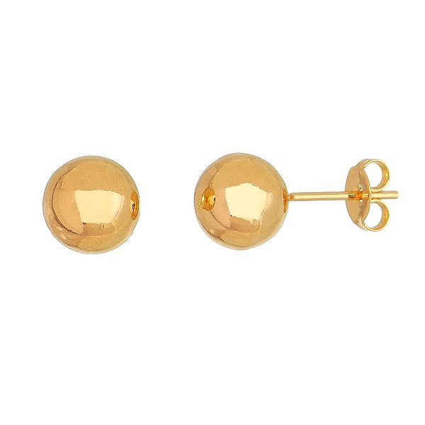 Brinco bola lisa folheado a ouro 18k