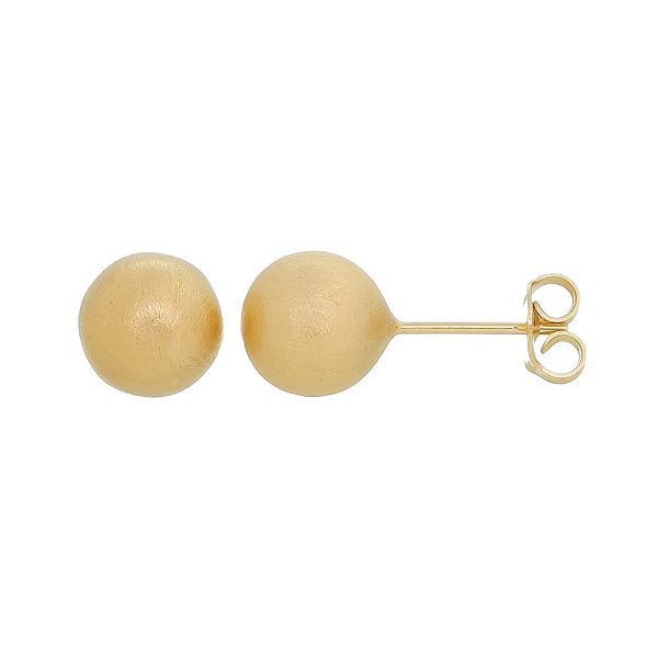 Brinco bola fosca folheado a ouro 18k