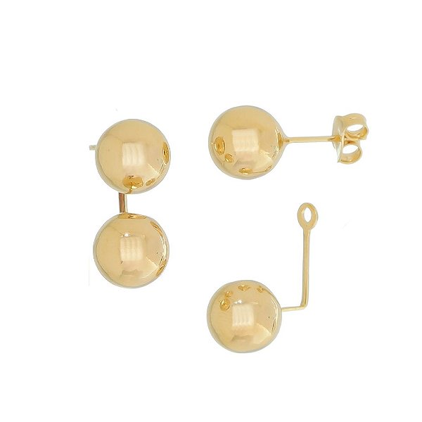 Brinco Ear Jacket folheado a ouro 18k