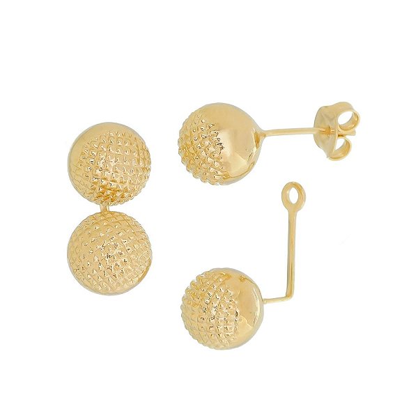 Brinco trabalhado folheado a ouro 18k