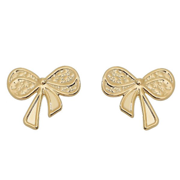 Brinco laço fechado folheado a ouro 18k