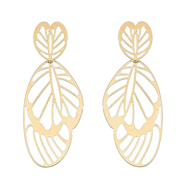 Brinco trabalhado folheado a ouro 18k