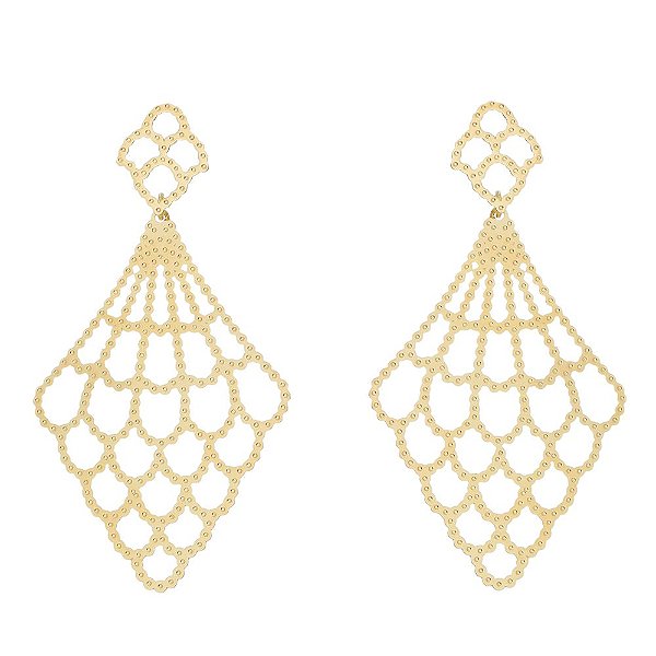 Brinco trabalhado folheado a ouro 18k