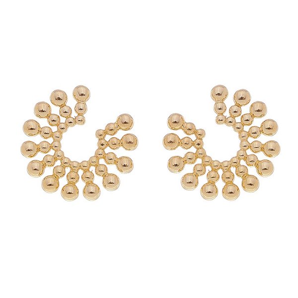 Brinco bolas folheado a ouro 18k