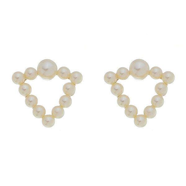 Brinco pérolas folheado a ouro 18k