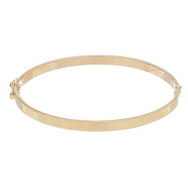 Bracelete liso folheado a ouro 18k
