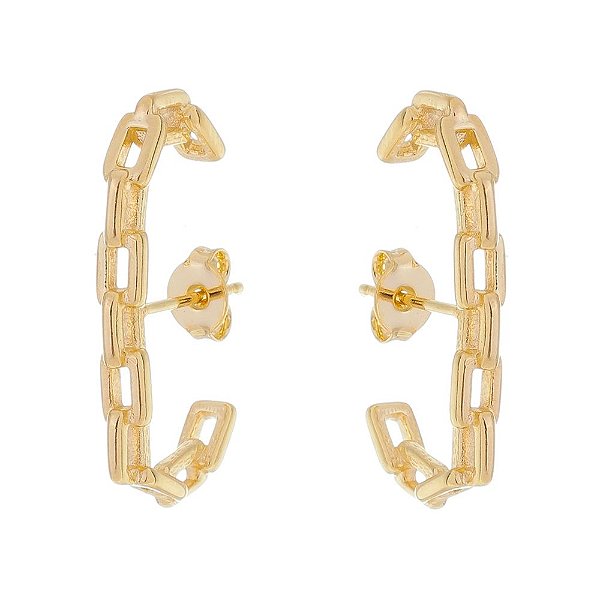 Brinco Ear hook elos folheado a ouro 18k