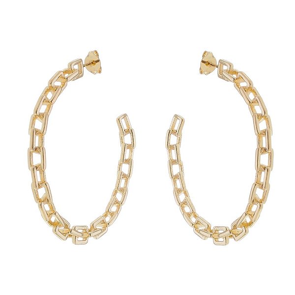 Argola elos folheada a ouro 18k