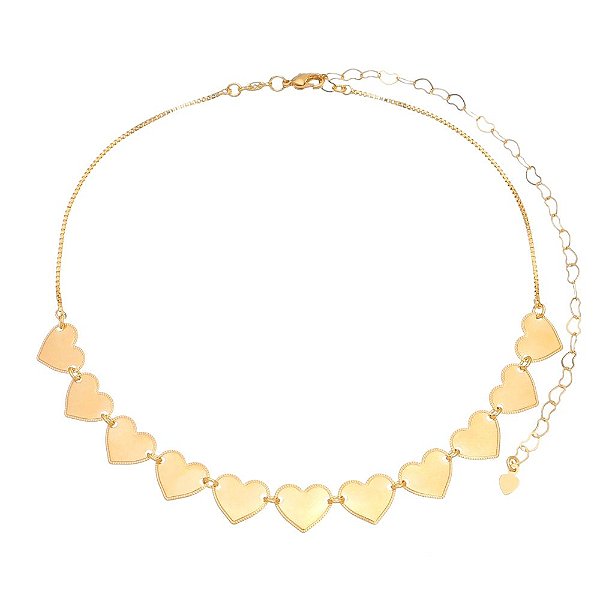 Gargantilha Choker folheada a ouro 18k