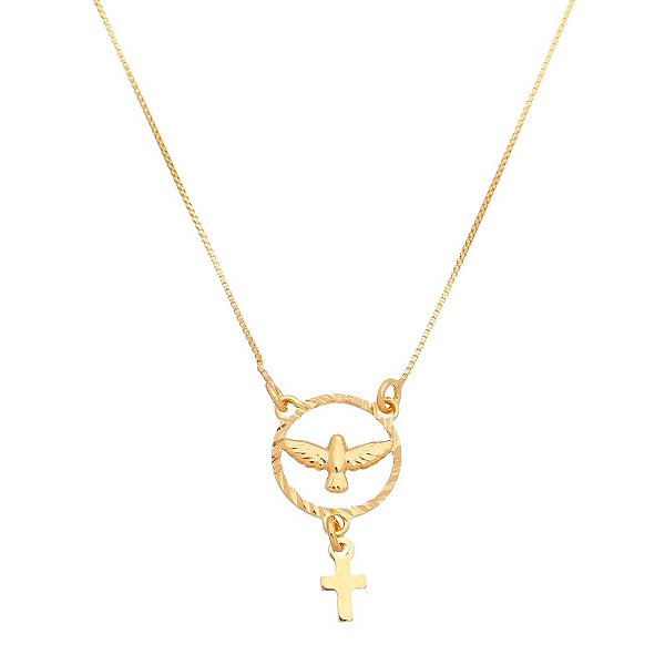 Gargantilha Espírito Santo folheada a ouro 18k