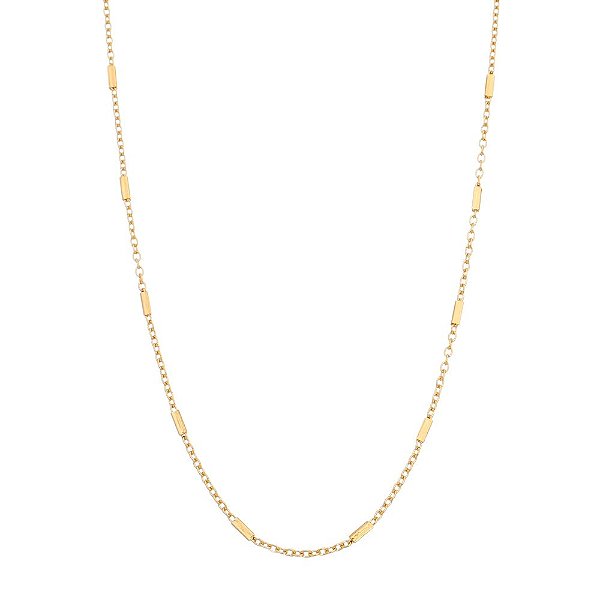 Gargantilha trabalhada folheada a ouro 18k 50cm