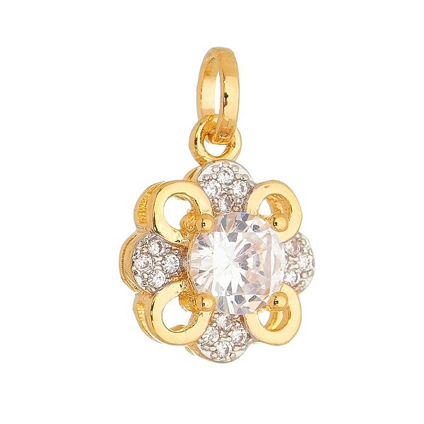 Pingente com zircônias folheado a ouro 18k