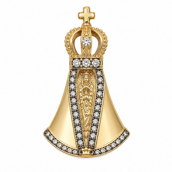 Pingente Nossa Sra. Aparecida folheado a ouro 18k