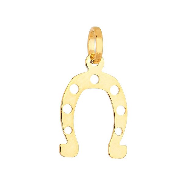 Pingente ferradura folheado a ouro 18k