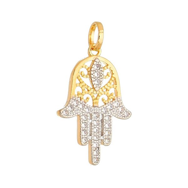 Pingente Mão de Fátima folheado a ouro 18k