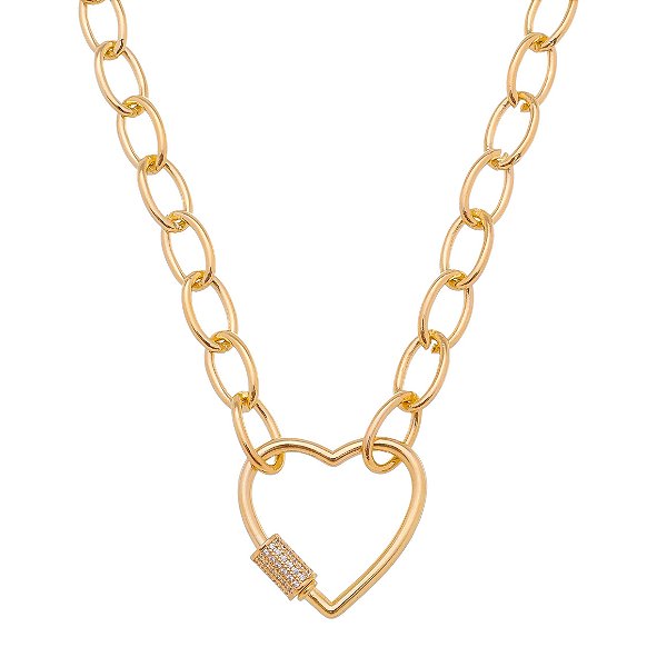 Gargantilha coração folheada a ouro 18k