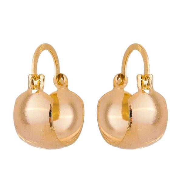 Argola pequena grossa folheada a ouro 18k