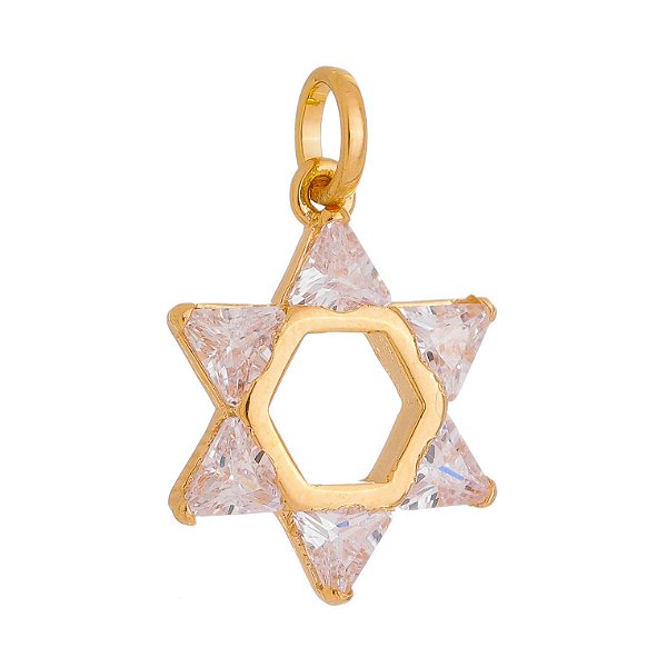 Pingente Estrela de Davi folheado a ouro 18k