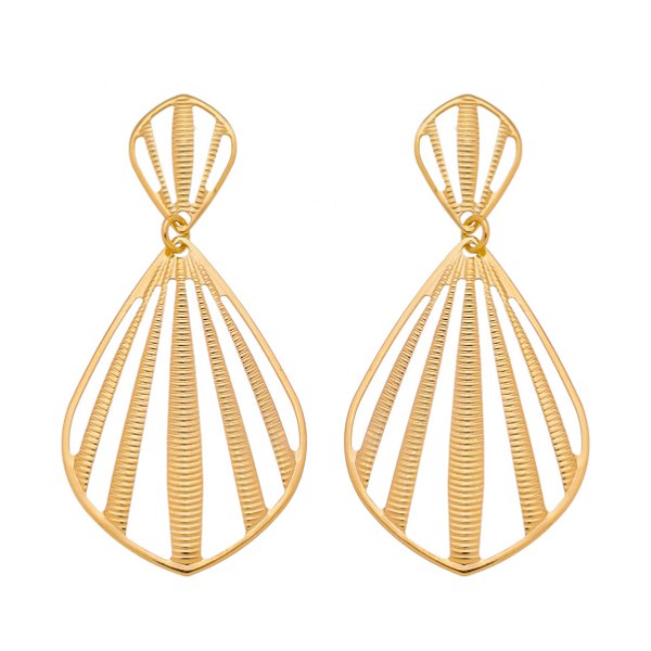 Brinco trabalhado folheado a ouro 18k