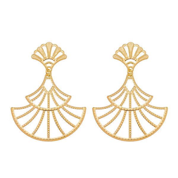 Brinco médio folheado a ouro 18k