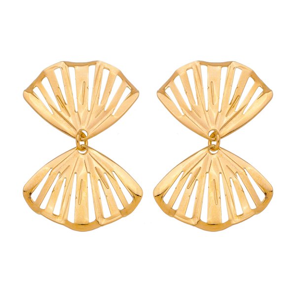 Brinco médio folheado a ouro 18k