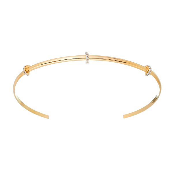 Gargantilha aro com zircônias folheado a ouro 18k