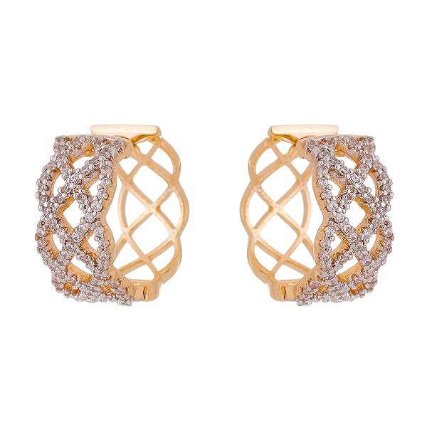 Argola trançada folheada a ouro 18k