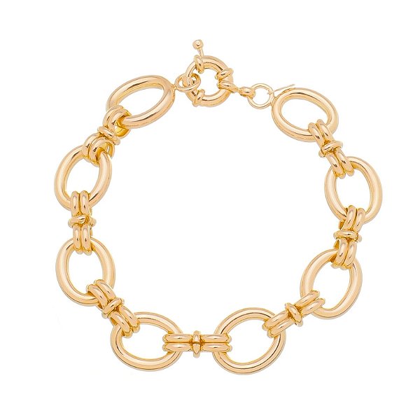 Pulseira de elos folheada a ouro 18k