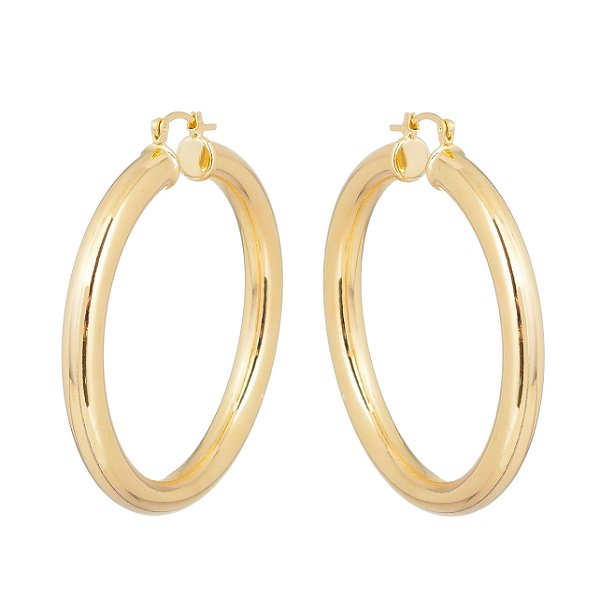 Argola lisa folheada a ouro 18k