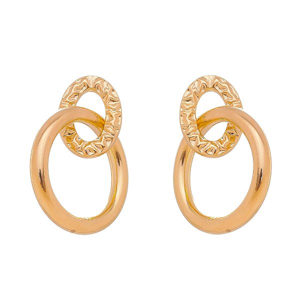 Brinco elos folheado a ouro 18k