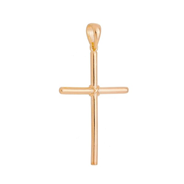Pingente cruz lisa folheado a ouro 18k
