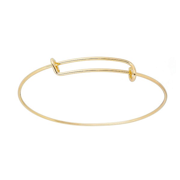 Bracelete liso folheado a ouro 18k