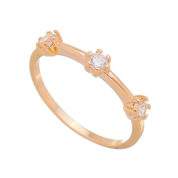 Meia aliança folheada a ouro 18k