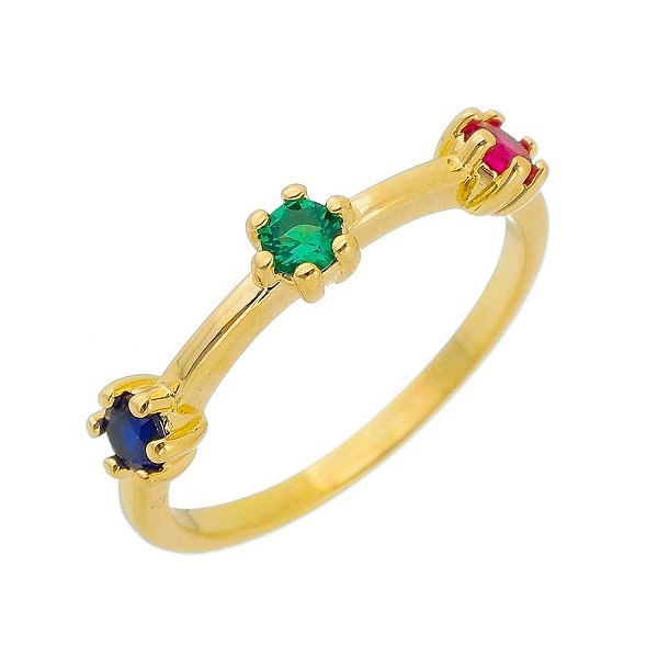 Meia aliança folheada a ouro 18k