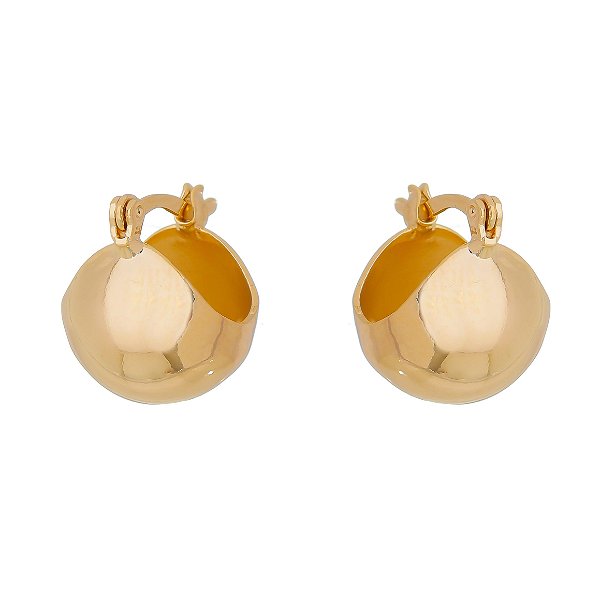 Argola cesta lisa folheada a ouro 18k