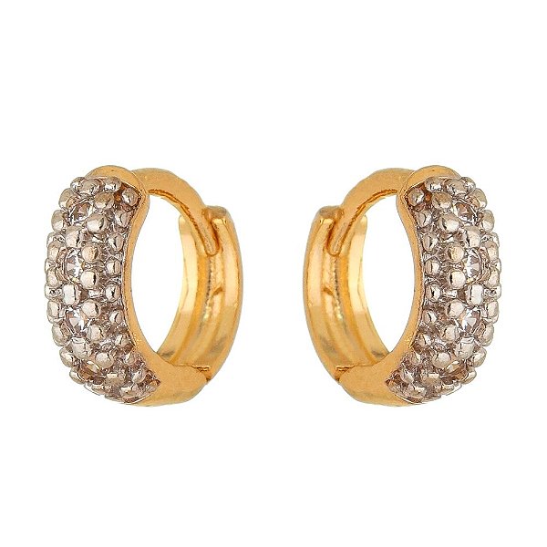 Argola pequena com Ródio folheada a ouro 18k