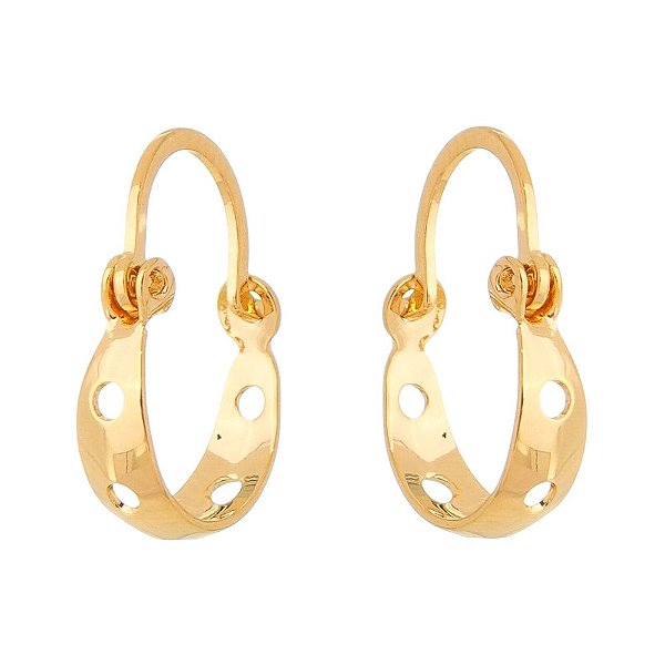 Argola furadinha folheada a ouro 18k