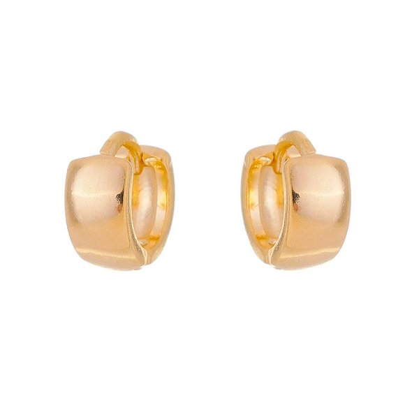 Argola lisa pequena folheada a ouro 18k