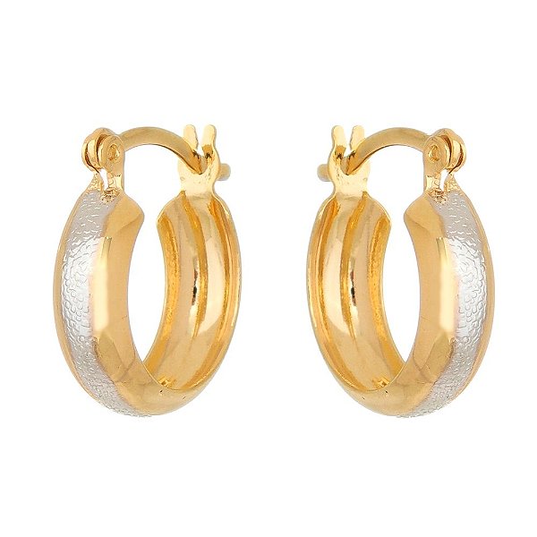 Argola com Ródio folheada a ouro 18k