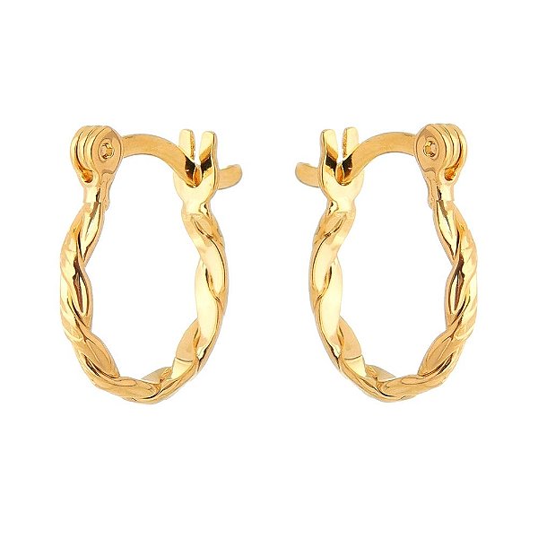 Argola trançada folheada a ouro 18k