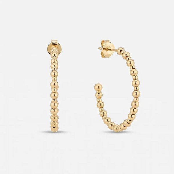 Argola bolinhas folheada a ouro 18k