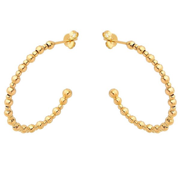 Argola bolinhas folheada a ouro 18k