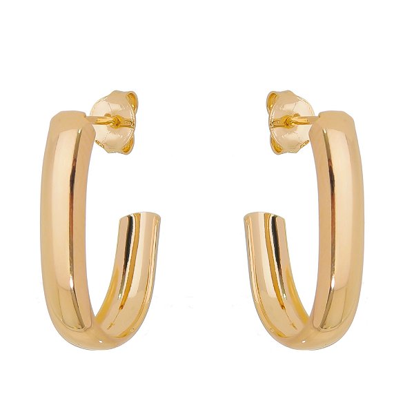 Argola lisa folheada a ouro 18k