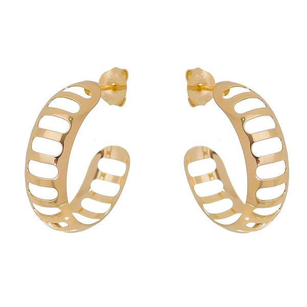 Argola vazada folheada a ouro 18k