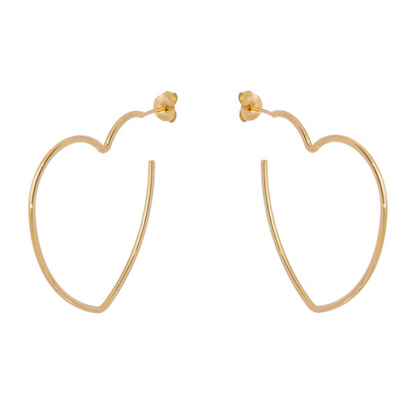 Argola coração folheada a ouro 18k