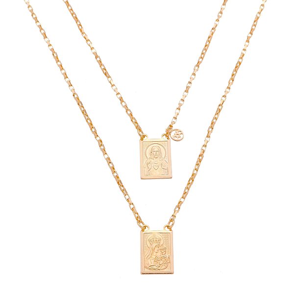 Escapulário folheado a ouro 18k