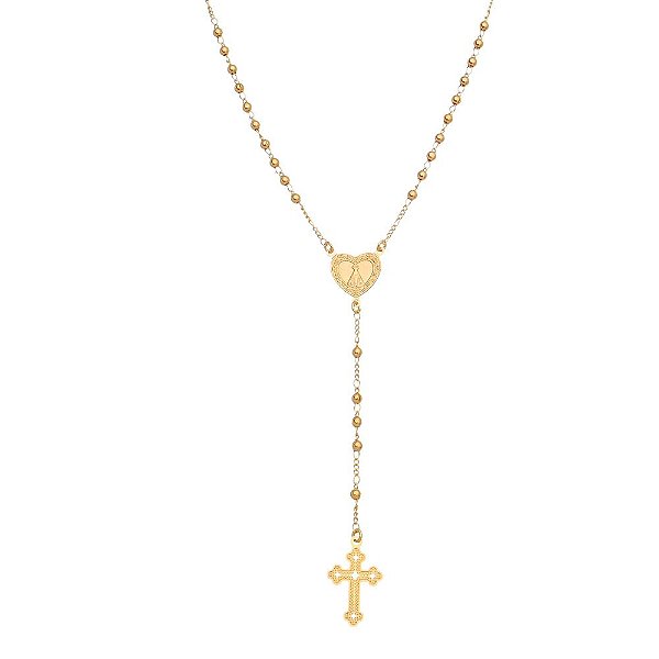 Terço folheado a ouro 18k