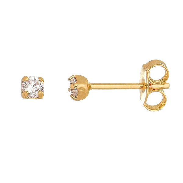 Brinco com zircônia folheado a ouro 18k