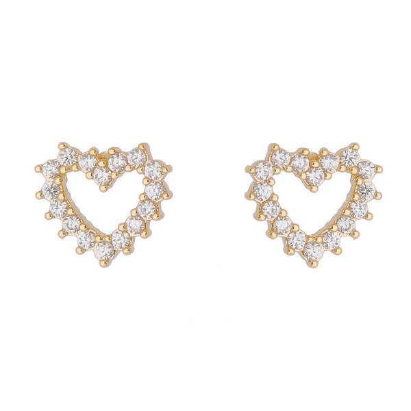 Brinco com zircônias folheado a ouro 18k