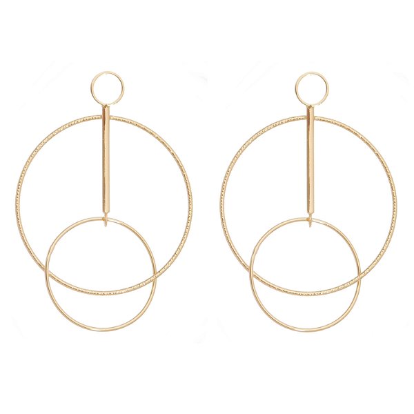 Brinco círculos folheado a ouro 18k